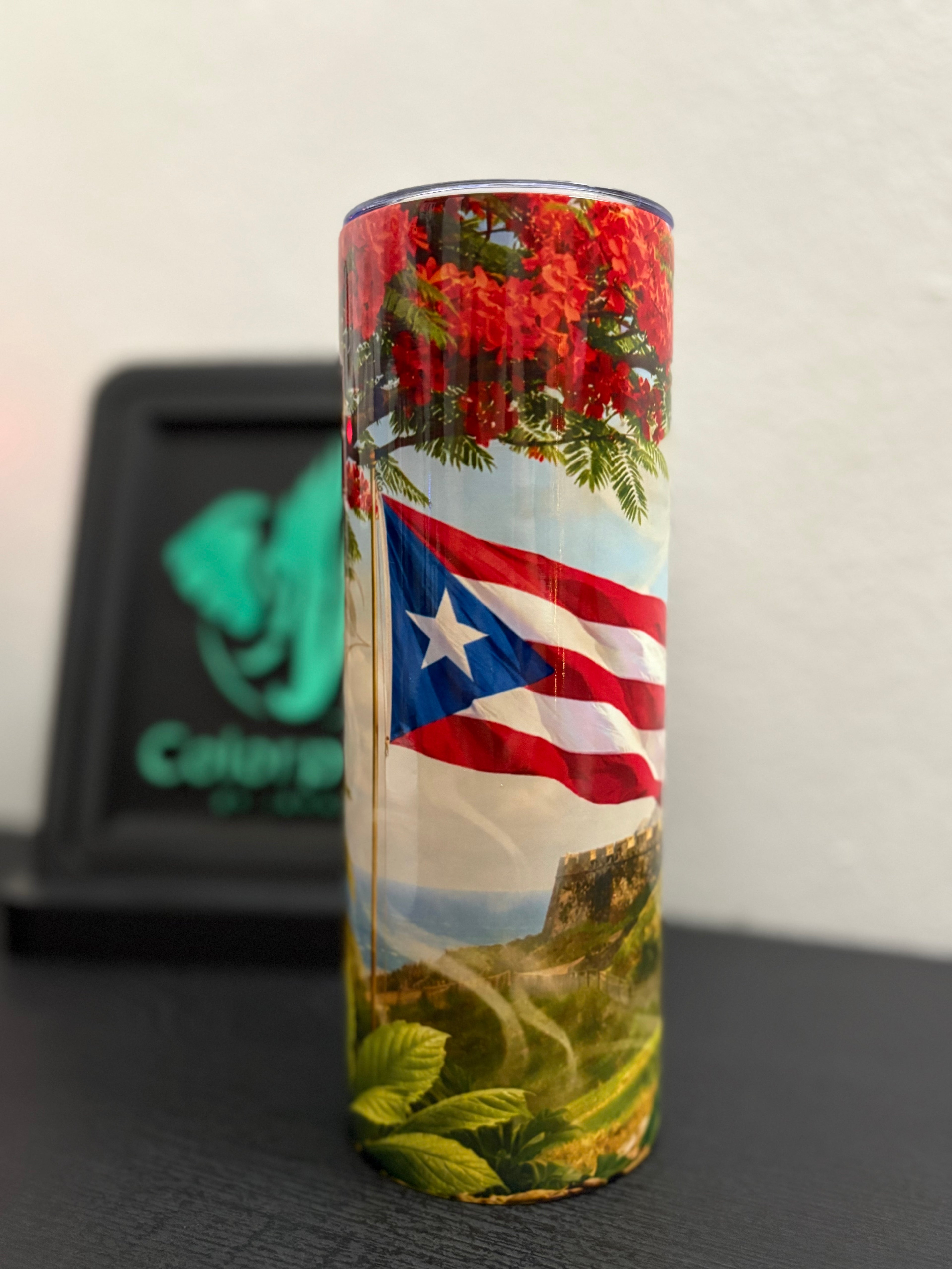 Tumbler Boricua 20 oz – Arte Cultural de Puerto Rico | Flamboyán, El Morro y Flor de Maga