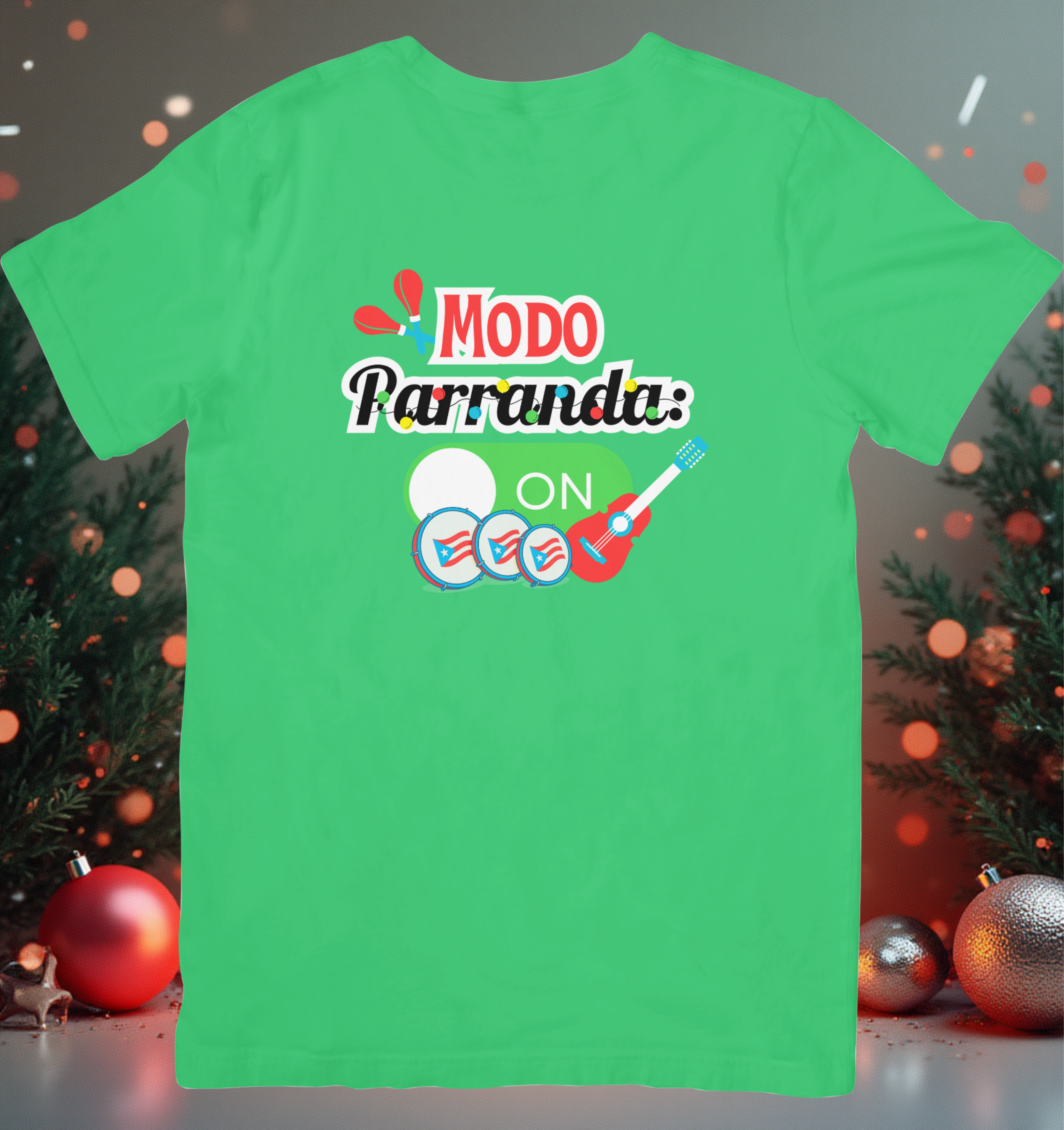 Camisa Modo Parranda ON – Edición Boricua Navideña